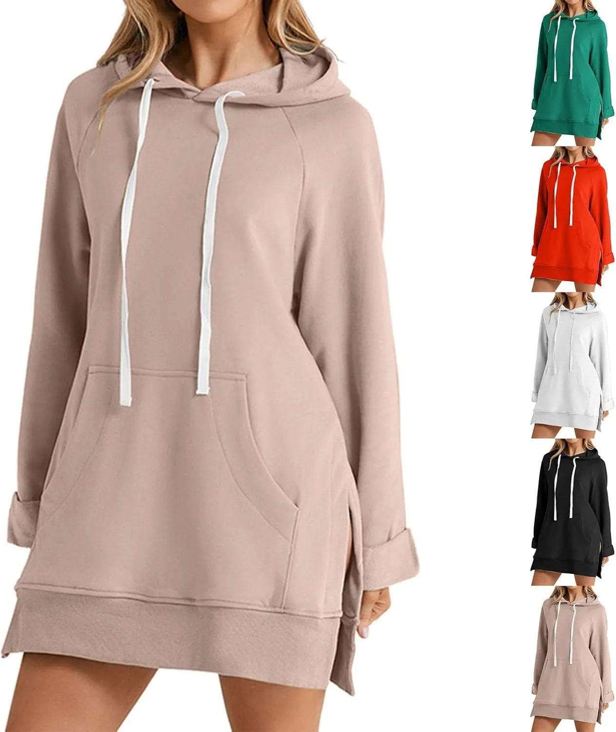 Oversized Hoodie Dress for Womens Hoodies Pullover Long Sleeve Hoodies with Pocket 2024 Fall Trendy Clothe