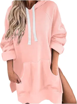 Oversized Hoodie Woman Long Sleeve Sweatshirts V Neck Fall Clothes Women Long Sleeve Hoodie 2024 Winter Clothes