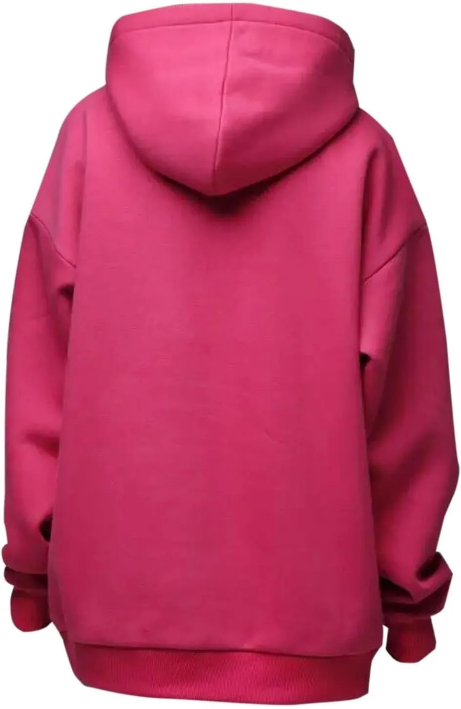 Oversized Hoodie Women Lantern Sleeve Fleece Lined Crewneck Sweatshirt Loose Fit Drop Shoulder Hooded Pullover