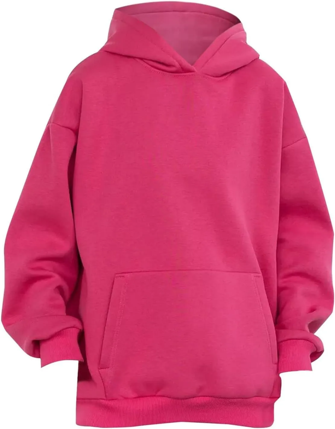 Oversized Hoodie Women Lantern Sleeve Fleece Lined Crewneck Sweatshirt Loose Fit Drop Shoulder Hooded Pullover