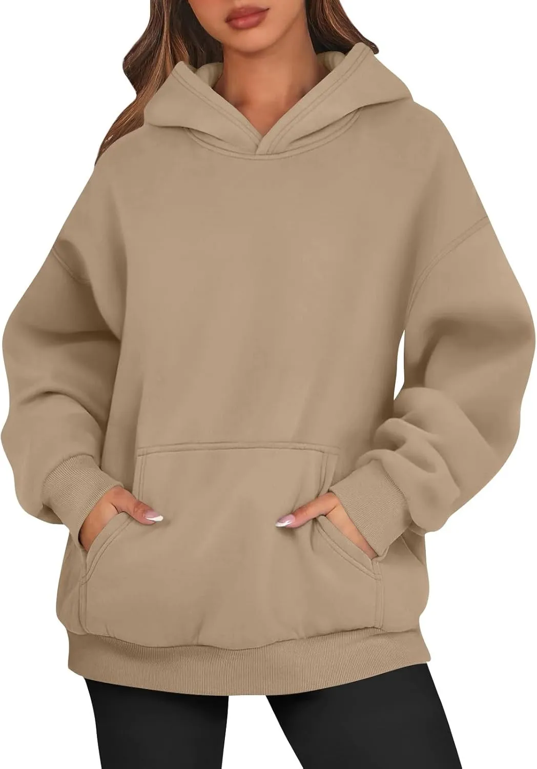 Oversized Hoodies for Women Cute Fleece Hooded Sweatshirt Pullover Long Sleeve Fall Preppy Sweatshirts with Pockets