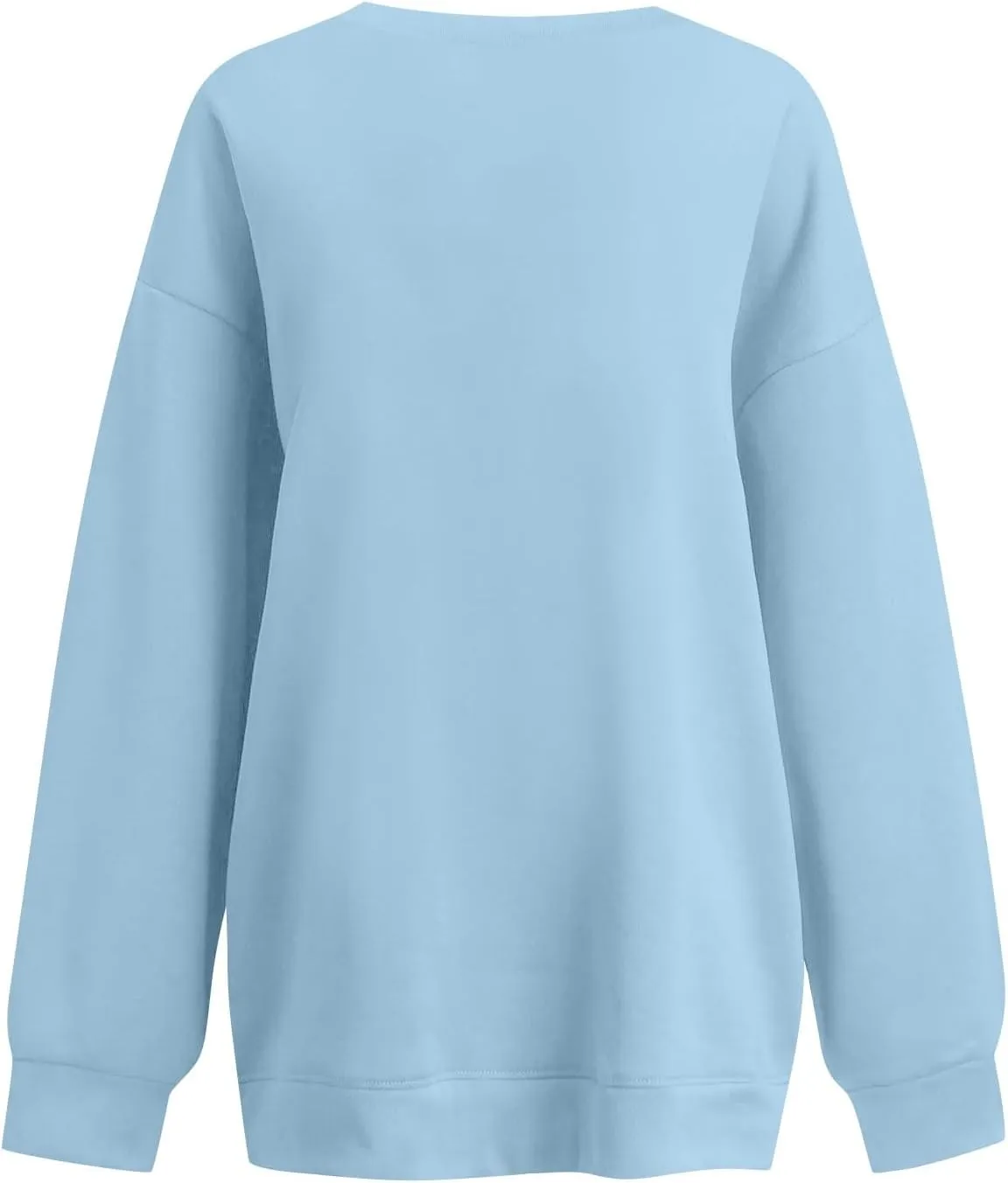 Oversized Sweatshirt for Women Fleece Hoodies Pullover V Neck Long Sleeve Shirts Sweatshirt No Hood Loose Fitting Tops