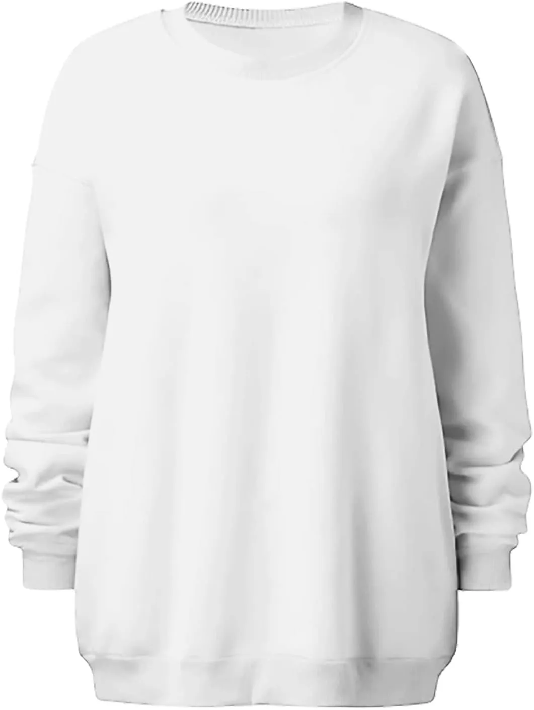 Oversized Sweatshirts for Women Long Sleeve Crew Neck Pullover Casual Loose Silod Color Fleece Tops Sweaters