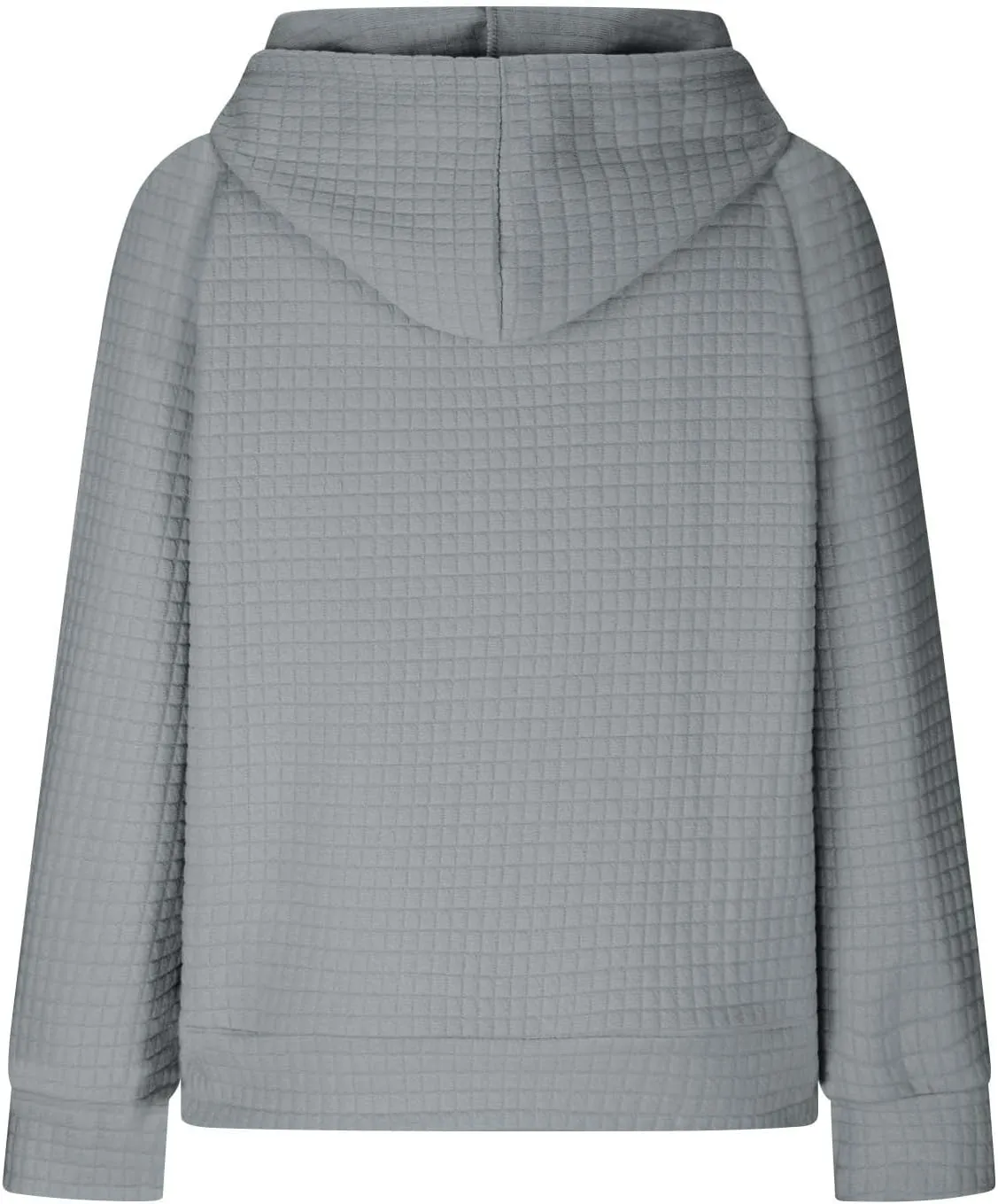 Oversized Waffle Knit Hoodie Sweatshirts for Women Causal Fall Fashion Clothes Solid Drawstring Pullover Hoodies