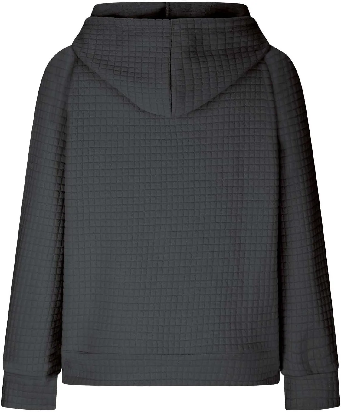 Oversized Waffle Knit Hoodie Sweatshirts for Women Causal Fall Fashion Clothes Solid Drawstring Pullover Hoodies