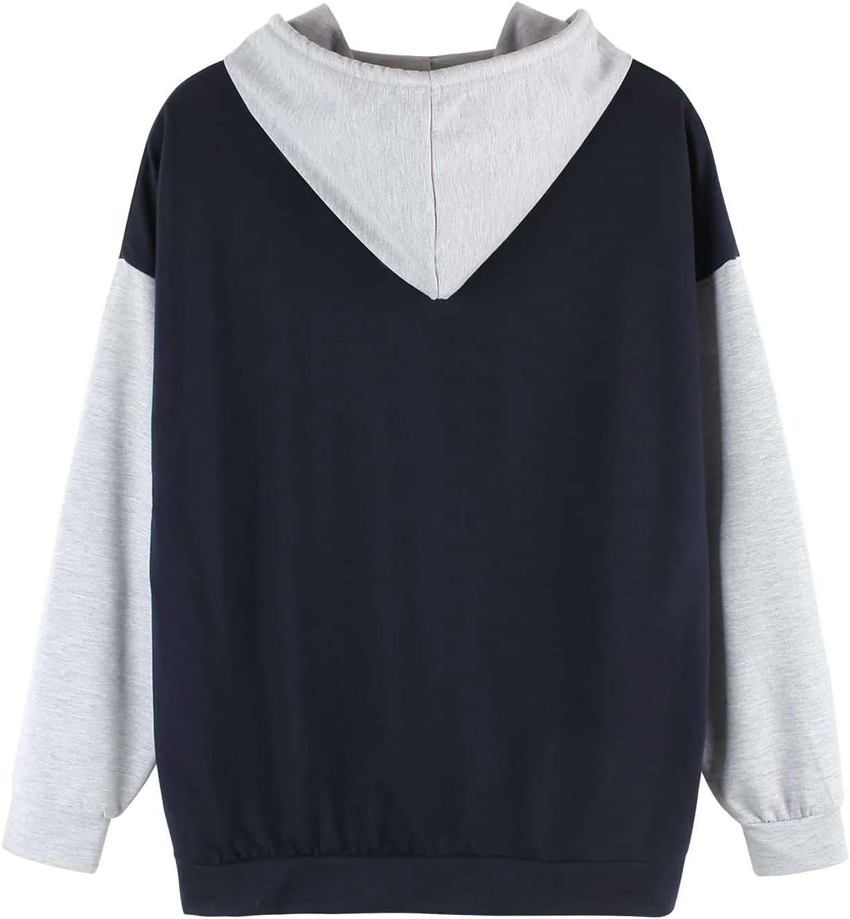 PESION Womens Pullover Hoodies Oversized Graphic Color Block Novelty Hoodie Sweatshirts with Pockets