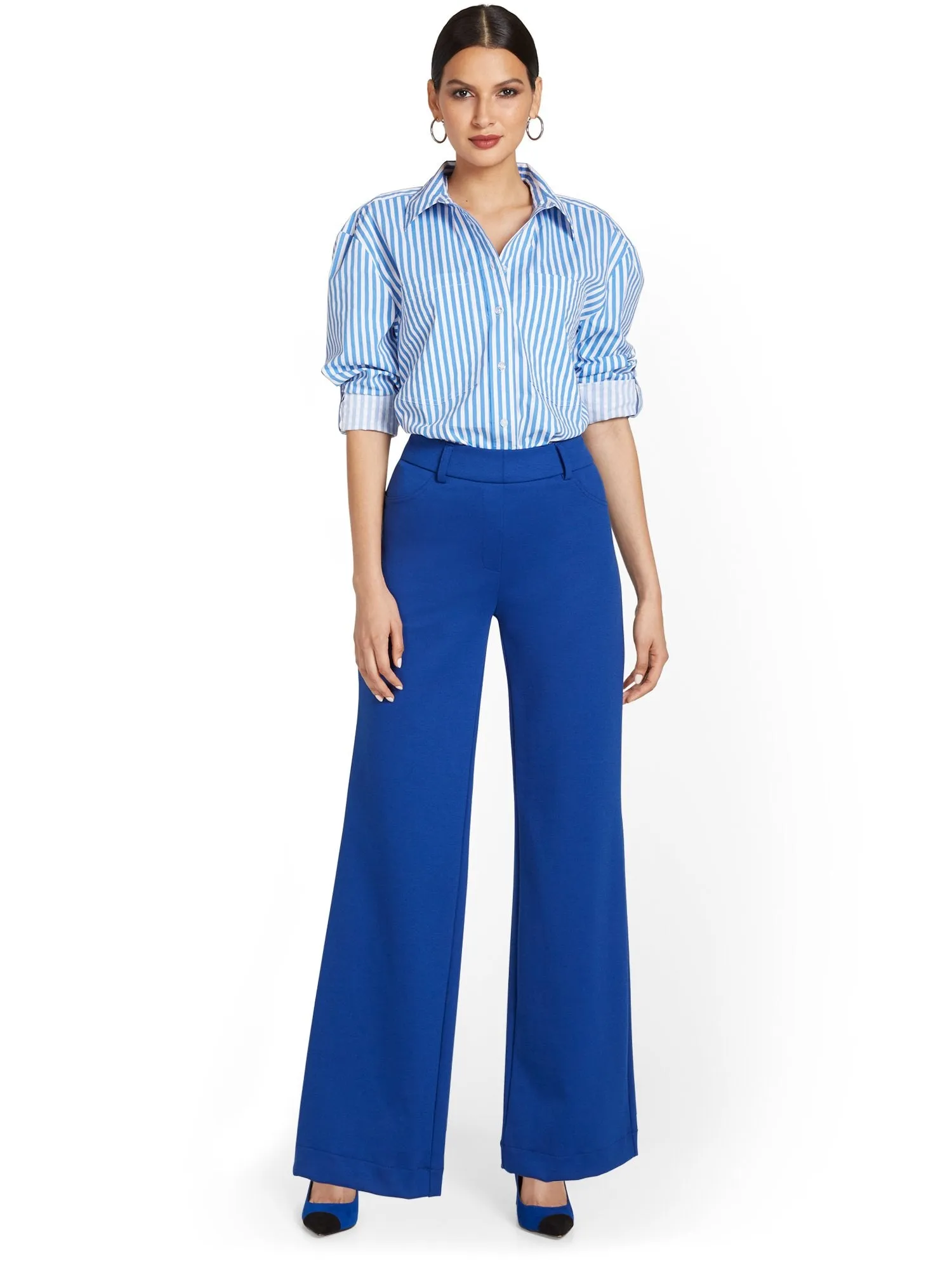 Petite Pull-On Wide-Leg Ponte Pant - Superflex
