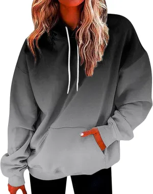 PETYCZEN Hoodies for Women Fall Fashion Long Sleeve Oversized Hoodie Lightweight Drawstring Sweatshirt Casual Pullover Tops