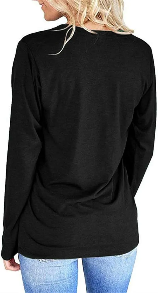 Pfvkeree Women's Sunflower Graphic T Shirt Cute Funny Long Sleeve Casual Cotton Tee Tops