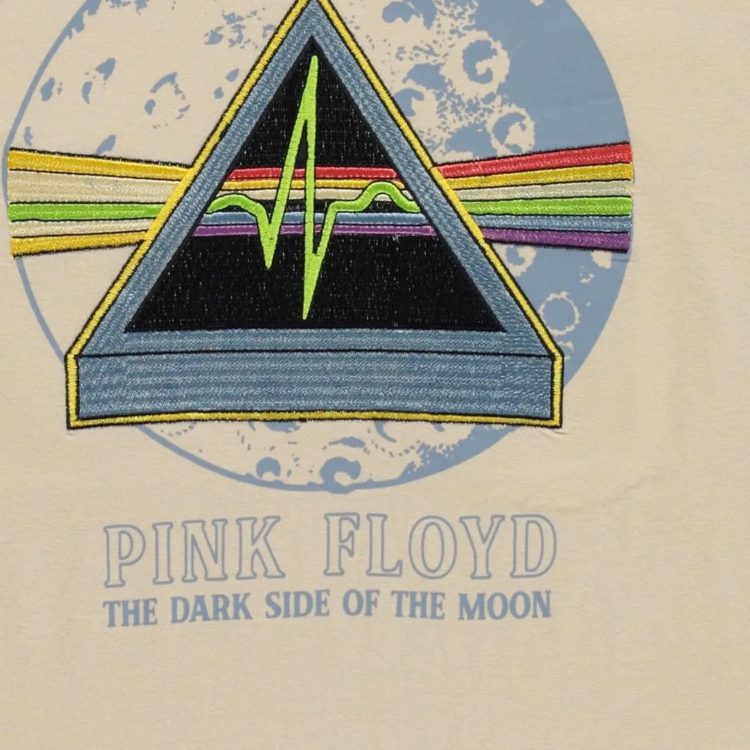 Pink Floyd Mens Rock Shirt Dark Side of The Moon - Classic Vintage Tour Tee (Natural