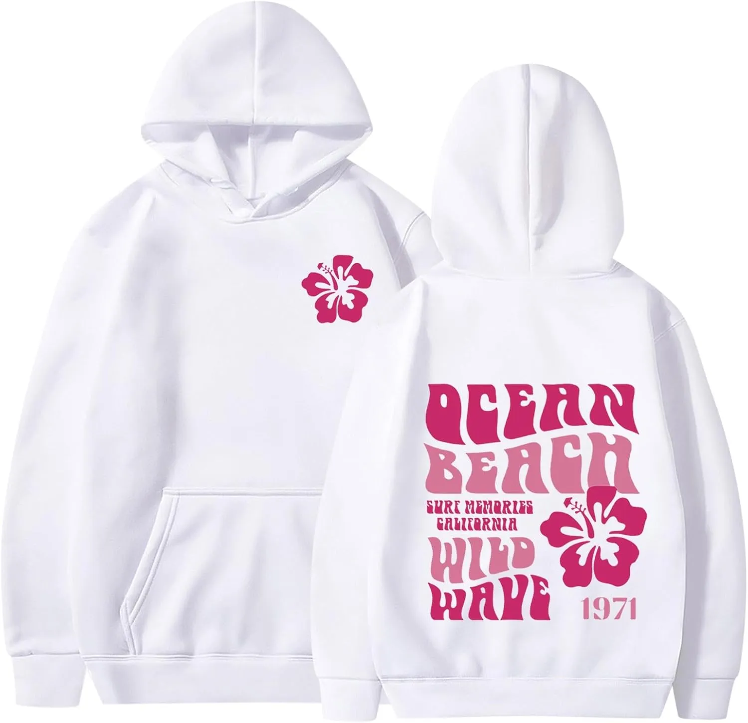Pink Hoodie Oversized Sweatshirt for Women Teen Girls Letter Graphic Long Sleeve Drawstring Pullover Y2k Hoodies