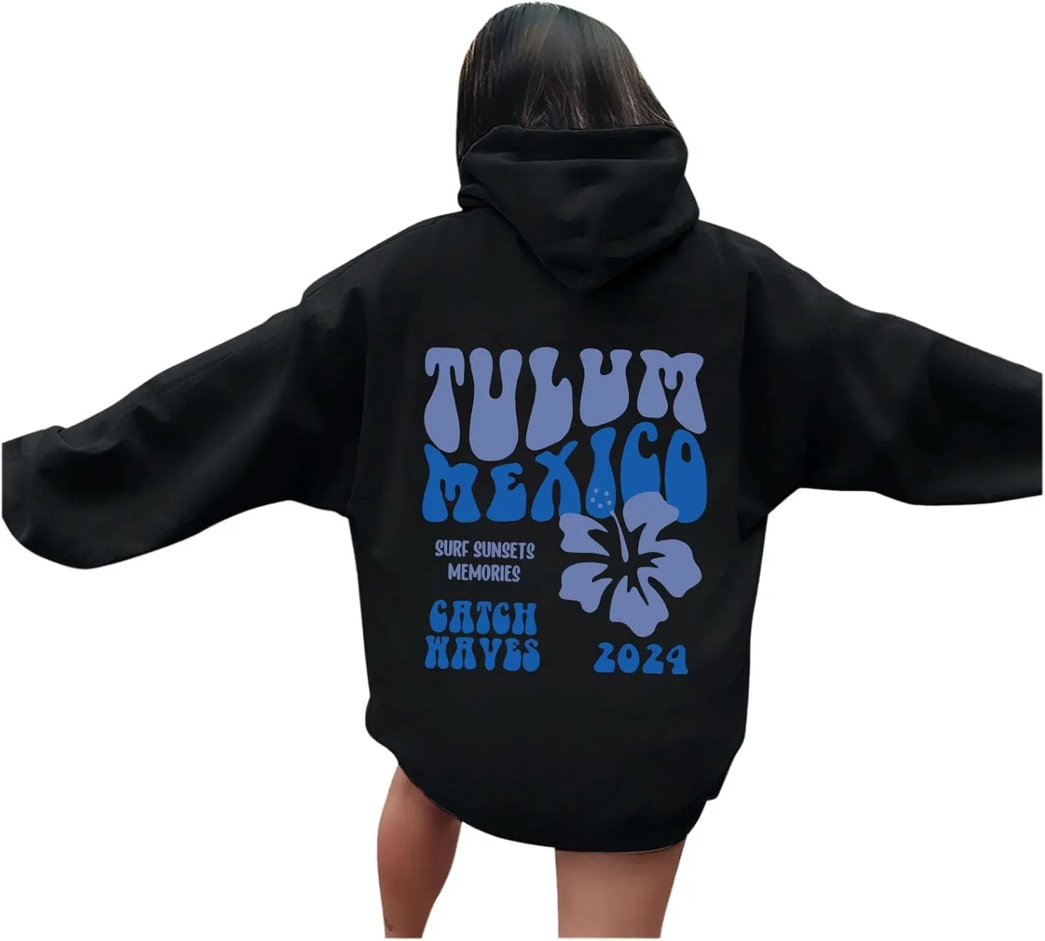 Pink Hoodie Womens Long Sleeve Sweatshirt Trendy Graphic Drawstring Pullover Fall Winter Outfits Y2K Clothes