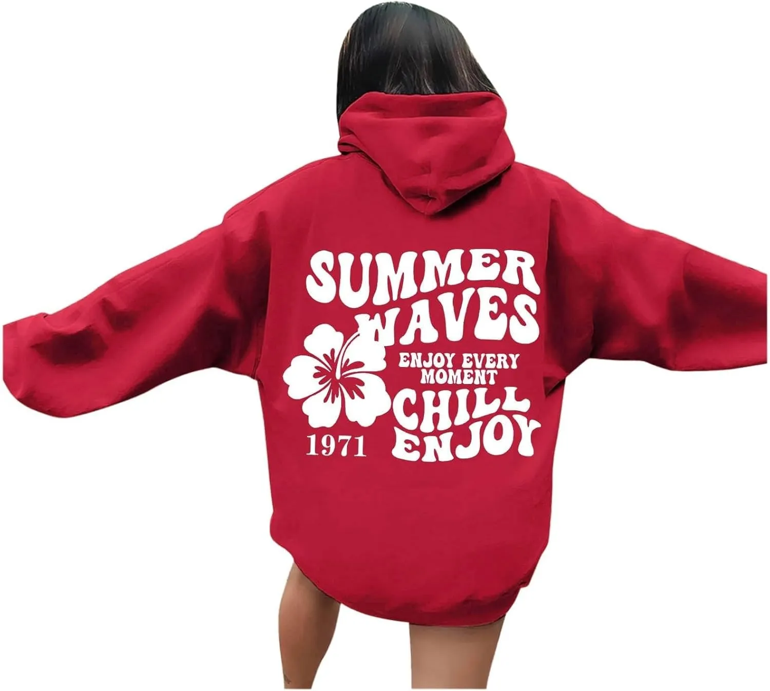 Pink Palm Puff Hoodie Letter Print Y2k Sweatshirt Trendy Preppy Sweatshirts for Teen Girls Cute Clothes