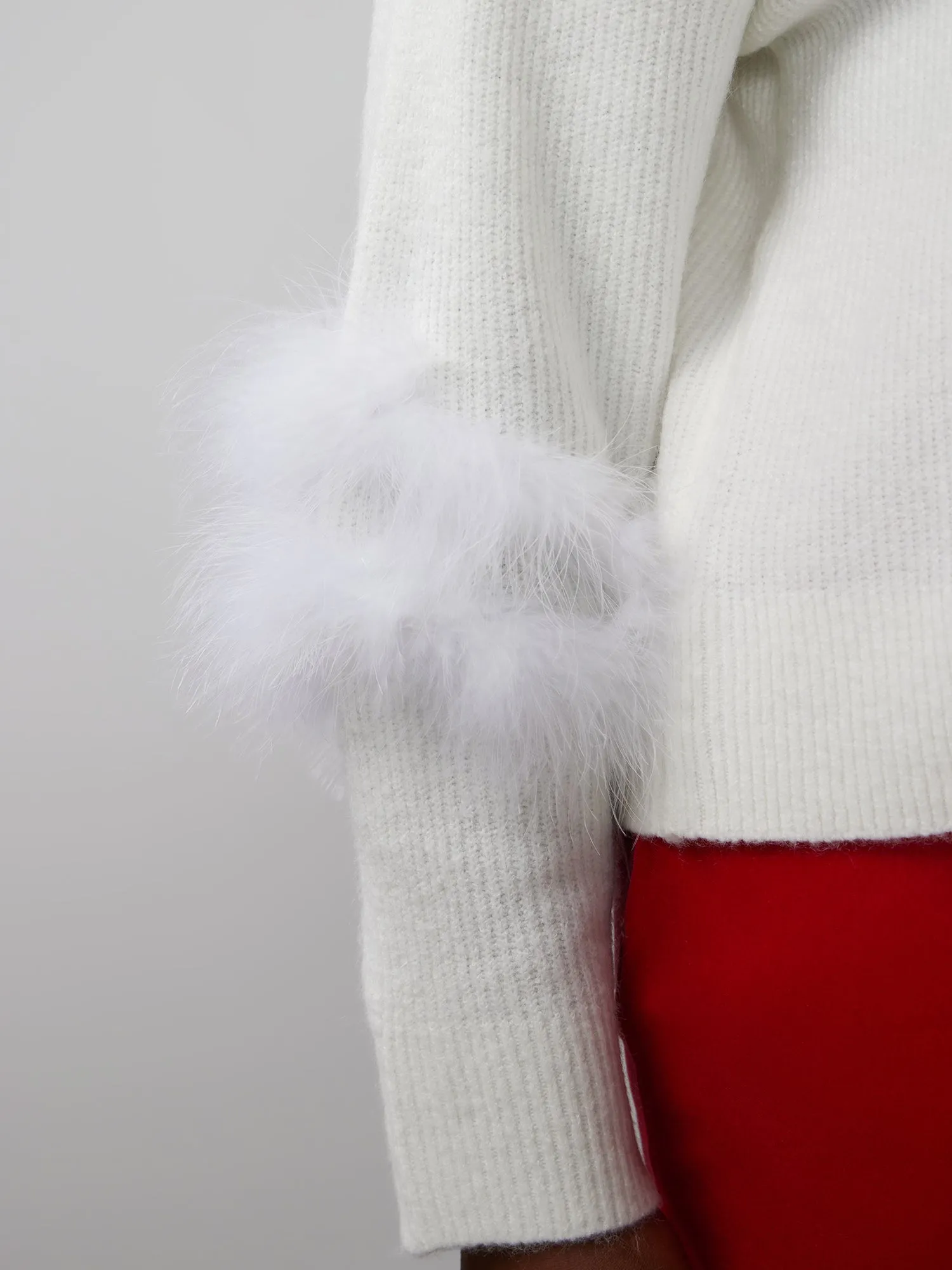 Plus Turtleneck Feather Sleeve Sweater