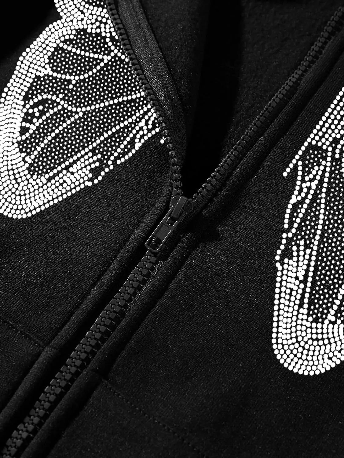 POHADON Women's Y2k Butterfly Zip Up Hoodie Oversized Graphic Print Sweatshirt Vintage Baggy Grunge Aesthetic Alt Emo Jackets