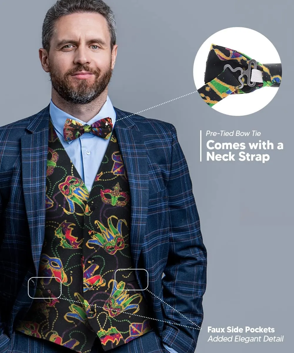 Premium Celebration Suit Vest for Men 2PC Set - Vest & Bow Tie