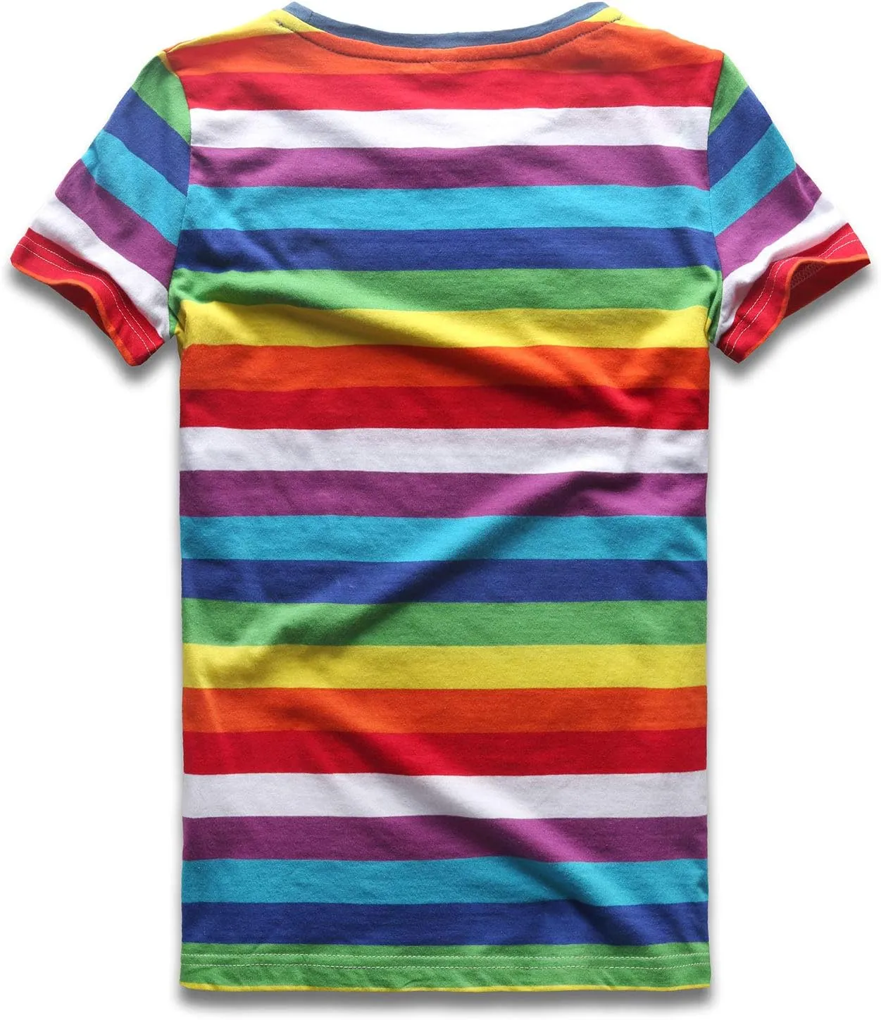 Rainbow T Shirt Women Striped Crew Neck Short Sleeve Stripes Tee Top Stripped