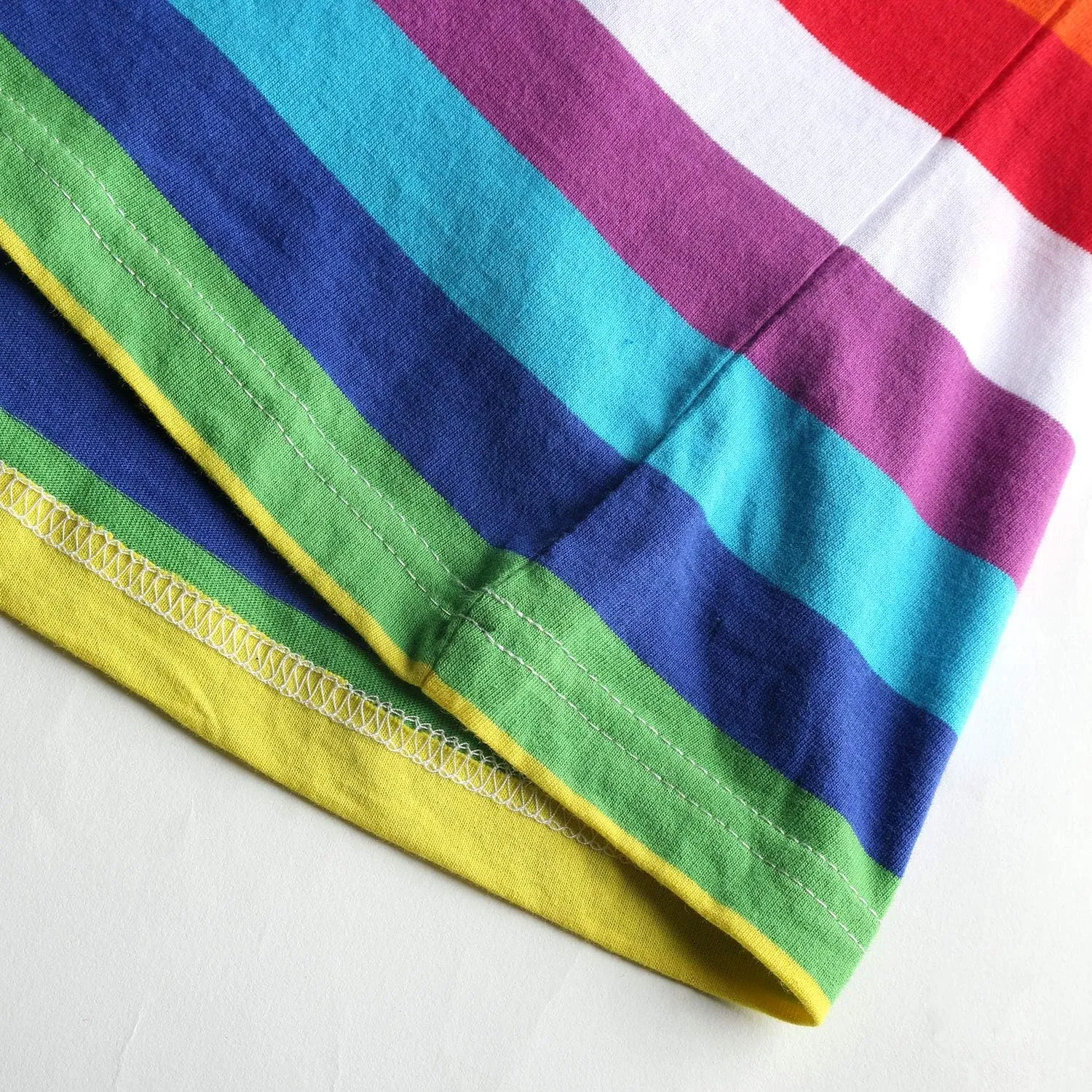 Rainbow T Shirt Women Striped Crew Neck Short Sleeve Stripes Tee Top Stripped