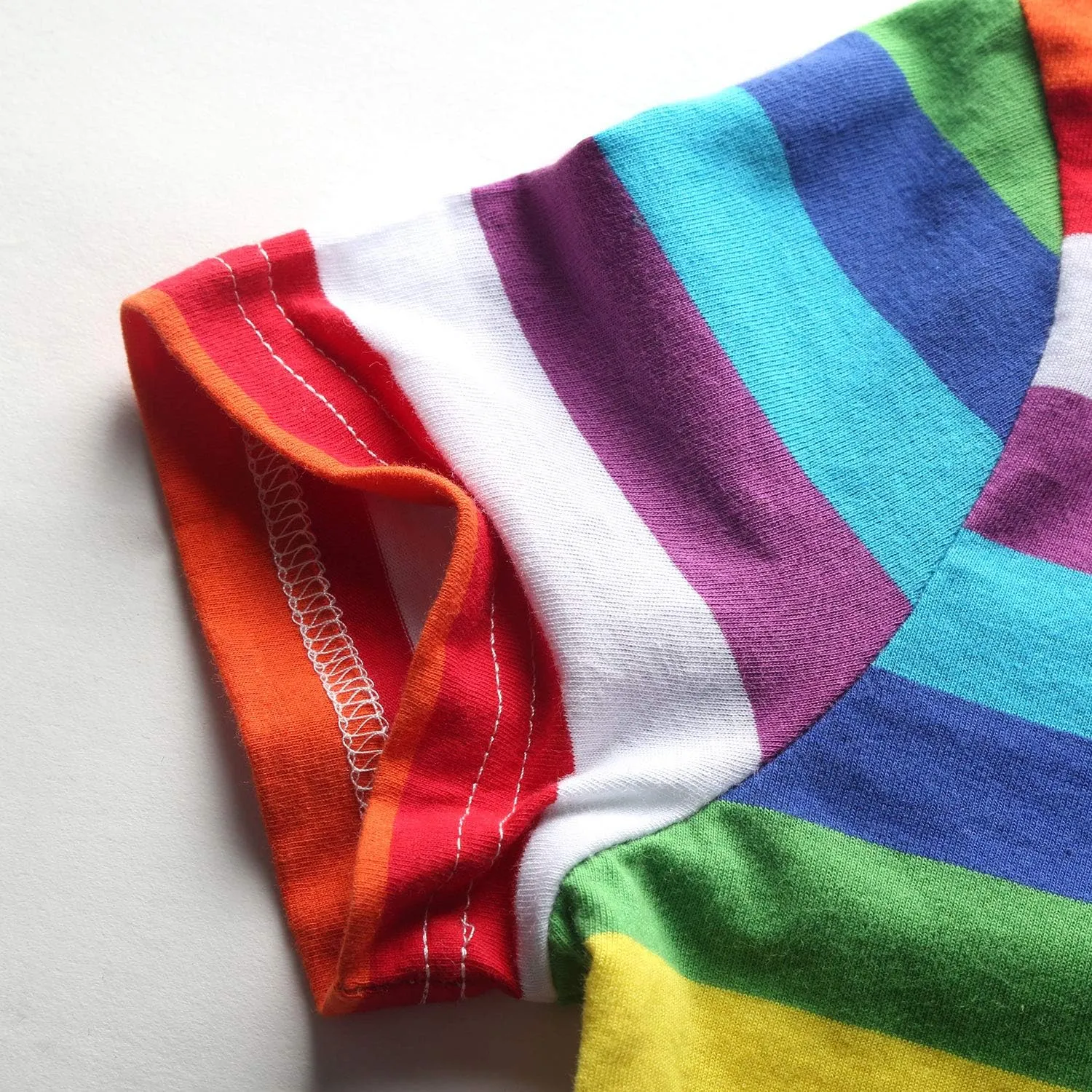 Rainbow T Shirt Women Striped Crew Neck Short Sleeve Stripes Tee Top Stripped