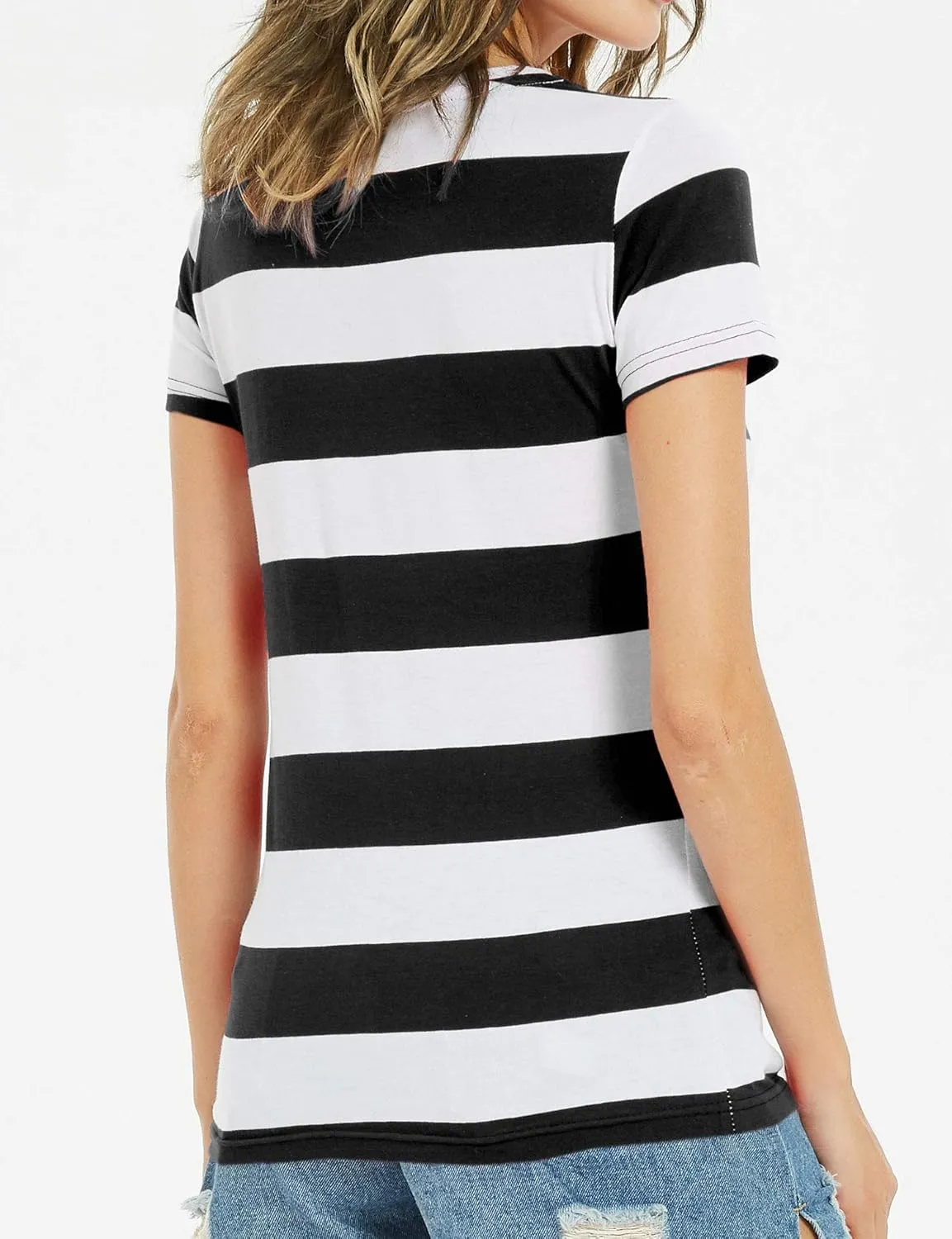 Rainbow T Shirt Women Striped Crew Neck Short Sleeve Stripes Tee Top Stripped