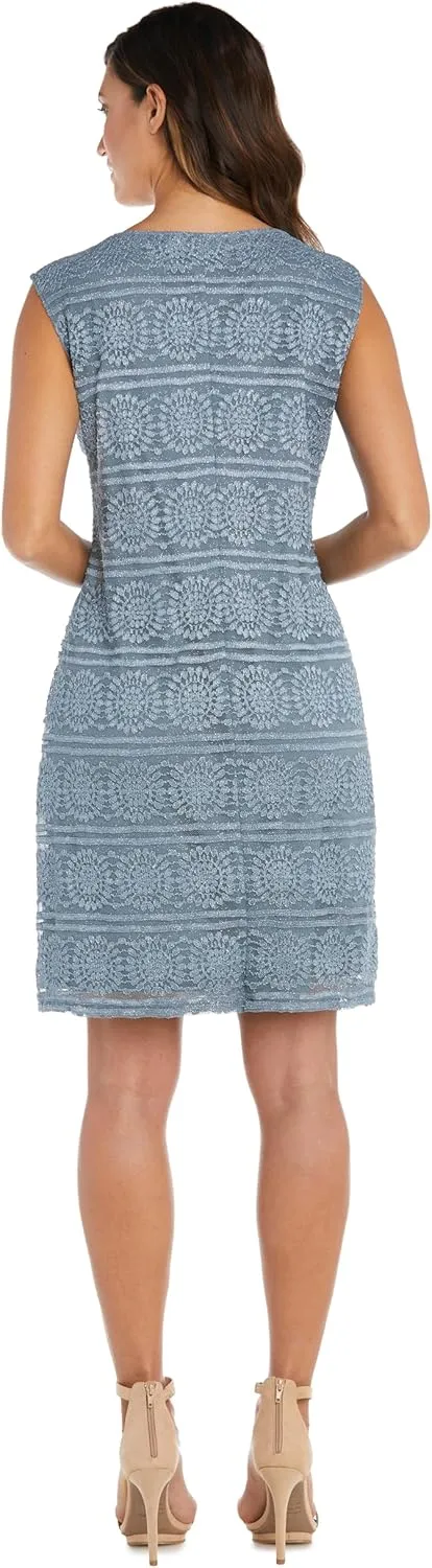 R&M Richards Womens Plus Knee-Length 2PC Two Piece Dress