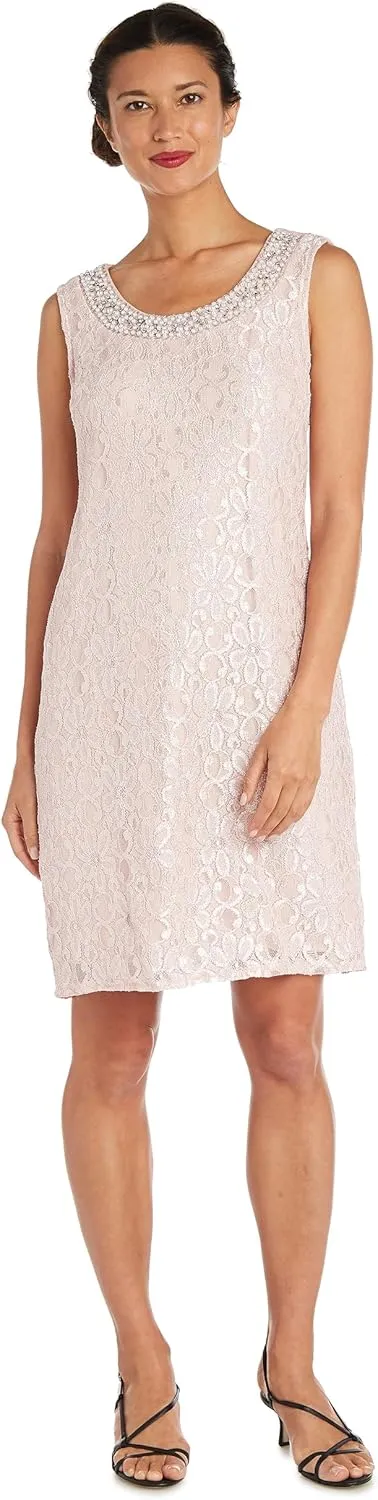 R&M Richards Women's Plus Size Lace Pant Set
