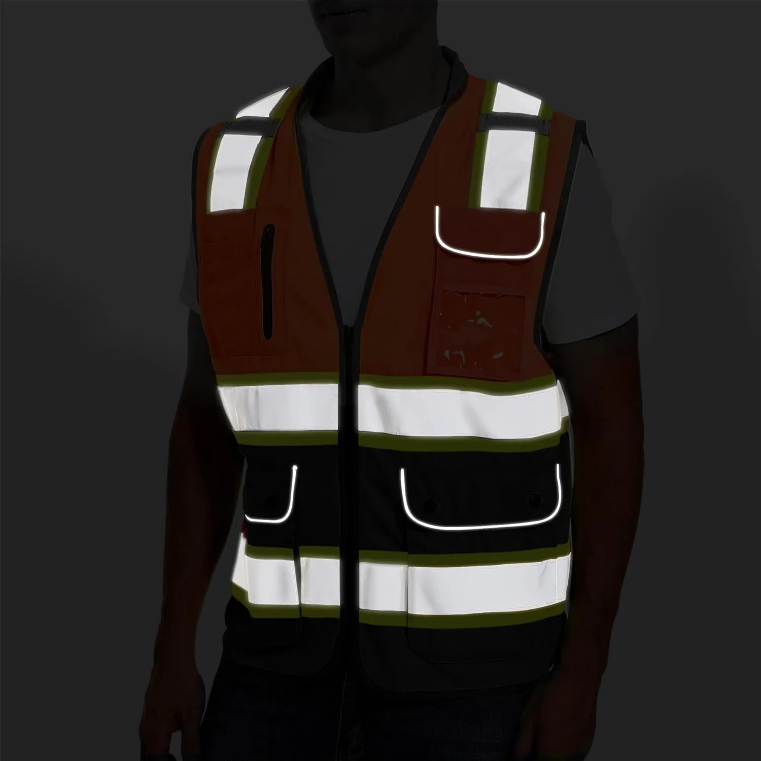 Reflective Safety Vest for Men and Women - High Visibility Construction Vest - Dual Tone Reflective Strips