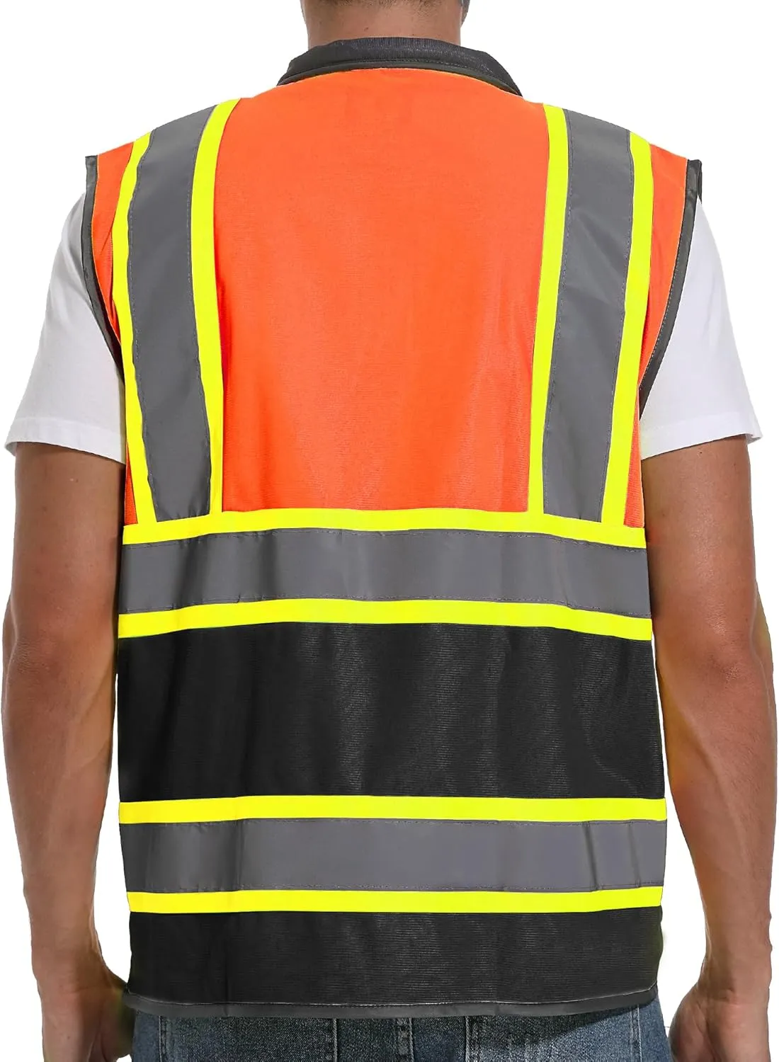 Reflective Safety Vest for Men and Women - High Visibility Construction Vest - Dual Tone Reflective Strips