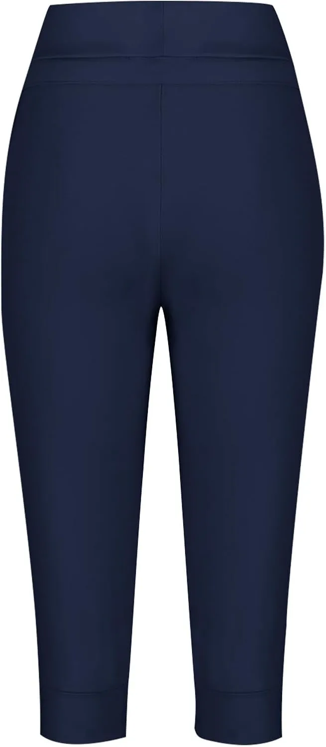 RKSTN Women's Yoga Pants Stretchy Soft Drawstring Workout Capri Pants Outdoor Athletic Causal Capris with Pockets