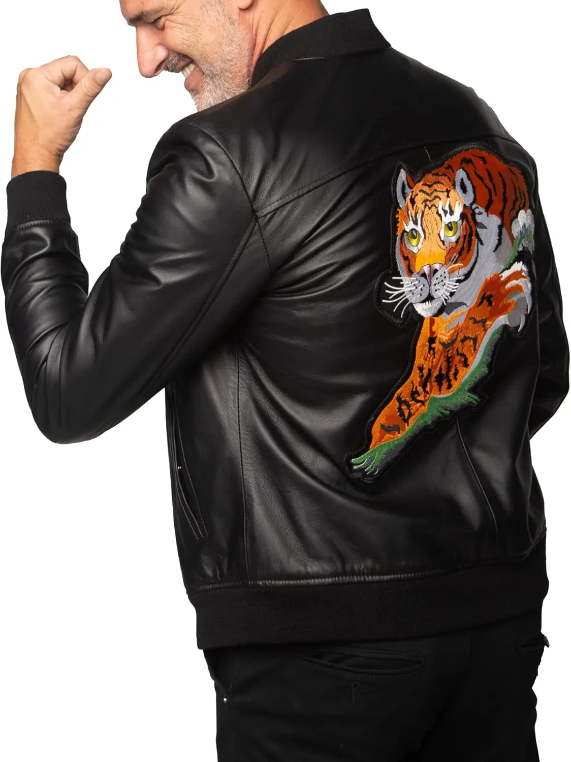 Rocky Balboa Leather Bomber Jacket, Rocky Balboa Action Figures Black Satin Jacket, Tiger Style Tiger Jacket