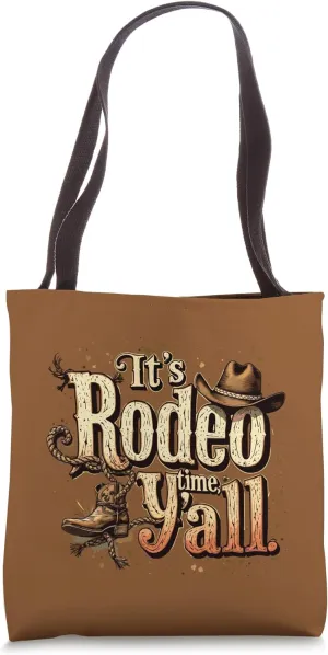 Rodeo Time Y'all Retro Western Vintage Rodeo CowGirl Cowboy Tote Bag