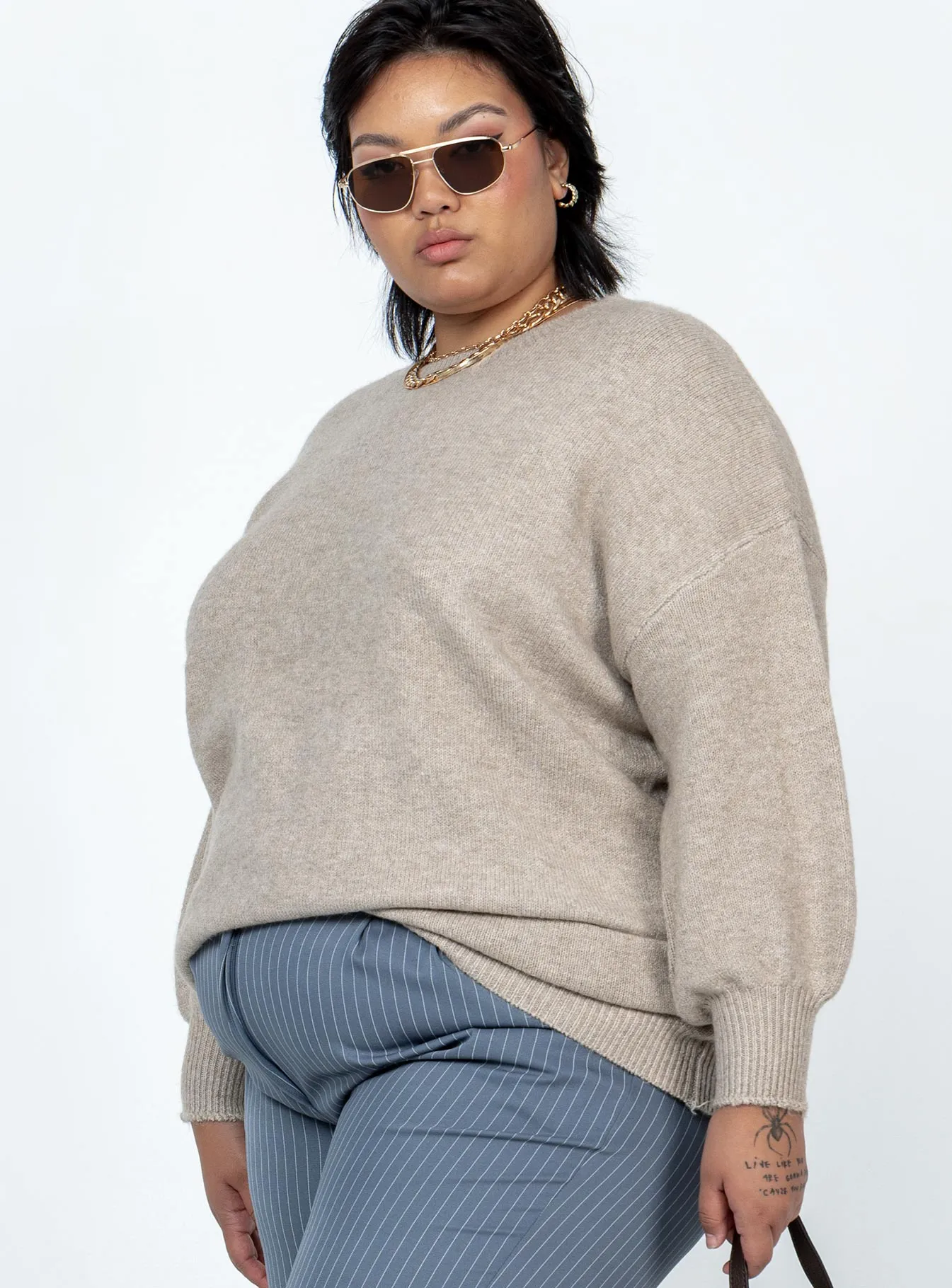 Ryanna Sweater Beige Curve