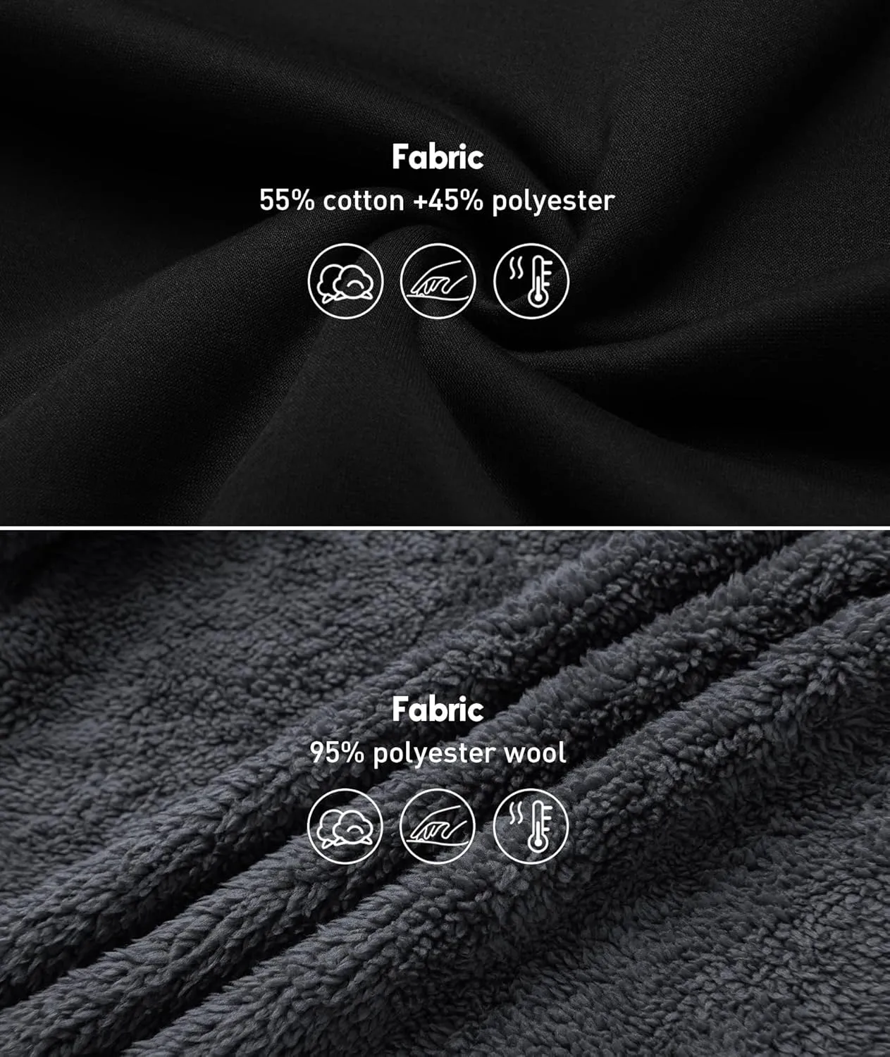 SCODI Hoodies for Men Heavyweight Fleece Sweatshirt - Full Zip Up Thick Sherpa Lined Hooded Jacket