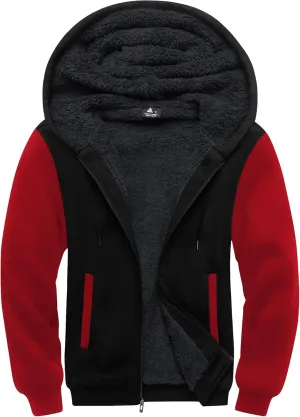 SCODI Hoodies for Men Heavyweight Fleece Sweatshirt - Full Zip Up Thick Sherpa Lined Hooded Jacket