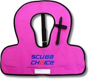 Scuba Choice Kid's Snorkel Vest with Name Box, Purple  Lightweight Adjustable Vest for Kids Up to 100 lbs with Easy Oral Inflator and Anti-Ride-Up Strap for Comfort and Safety
