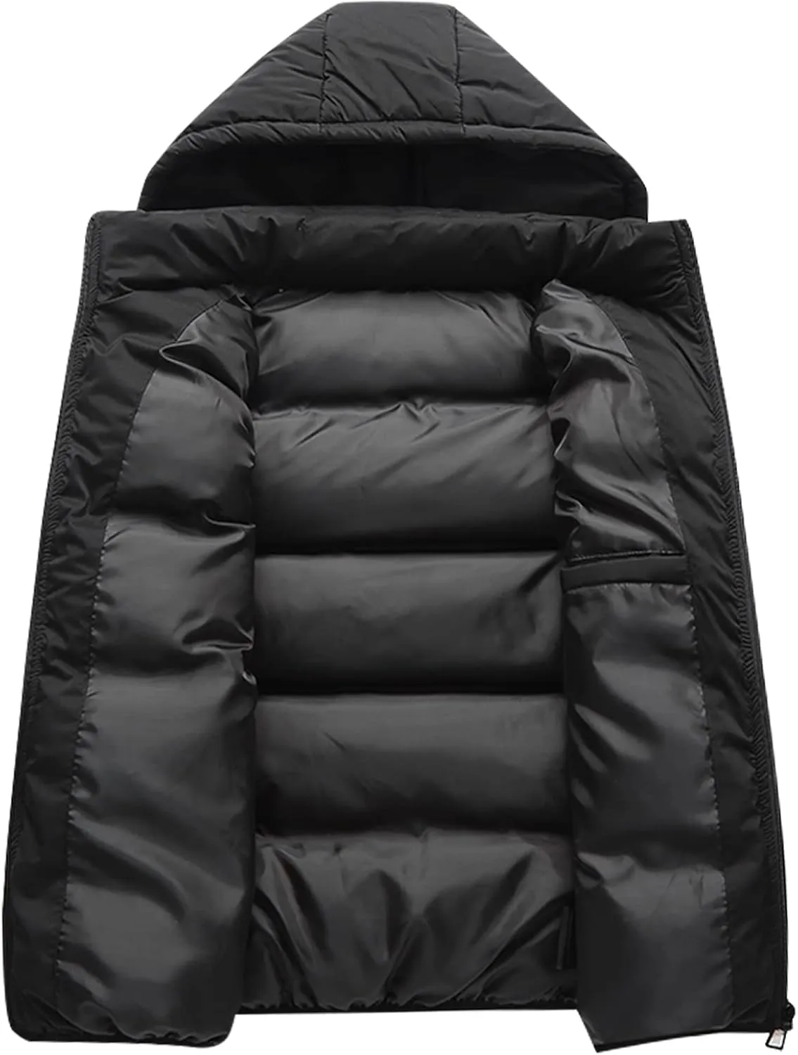 SEAUR Men Puffer Vest Winter Padded Vest Down Vest Sleeveless Jacket Lightweight Gilet Casual Hood Gilet Insulated Vest