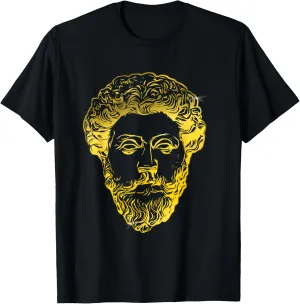 Stoic philosopher Marcus Aurelius (Gold colored) stoicism T-Shirt