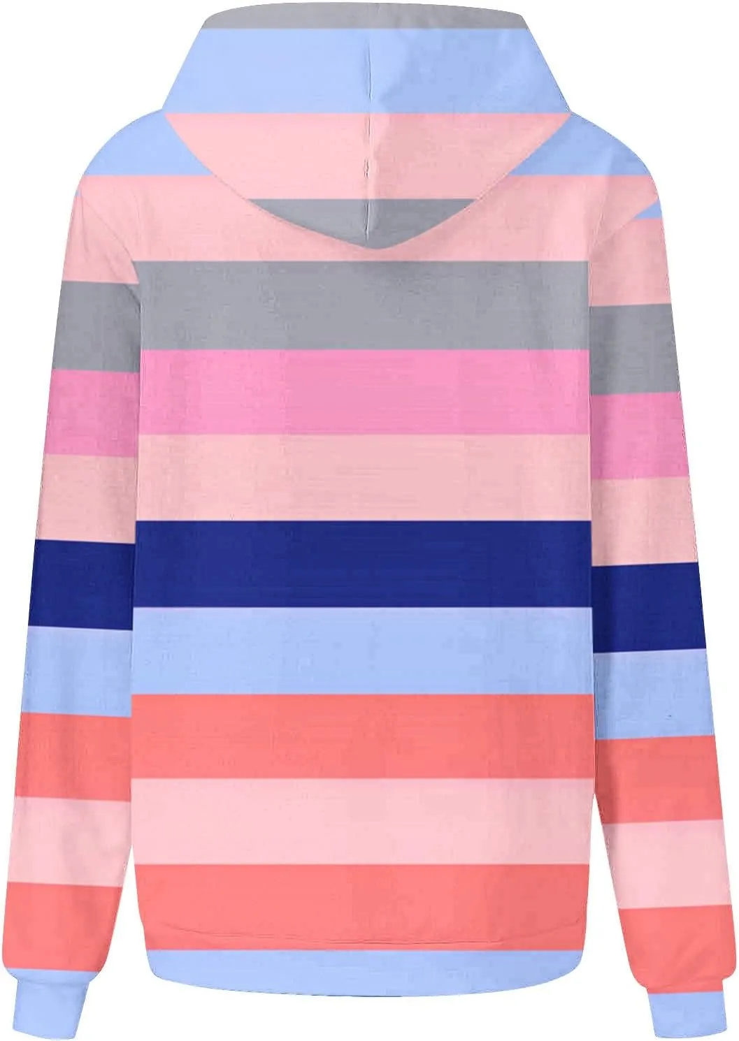 Striped Hoodie for Women Sweatshirt Long Sleeve Pullover Drawstring Hoodie Front Pocket Fall Streetwear Athleisure