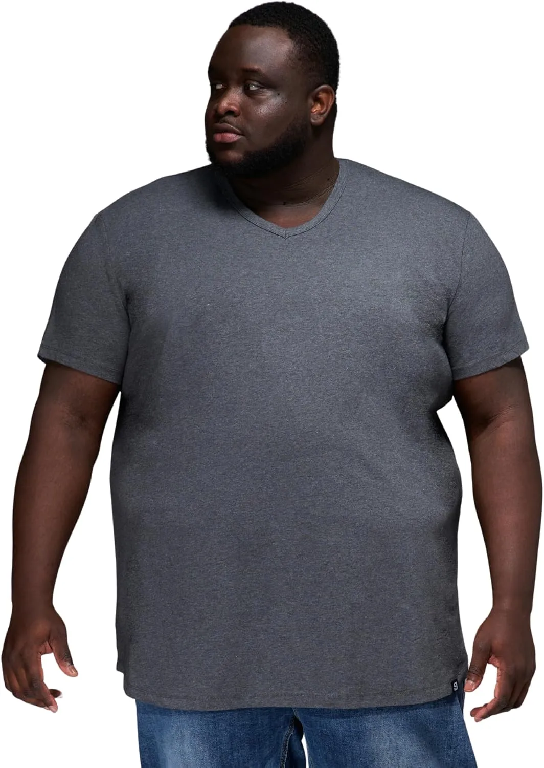 STRONGSIZE V-Neck T-Shirts for Men  Big and Tall Mens Stretch T Shirt