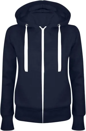 Sweatshirts for Women Lightweight Drawstring Long Sleeve Full-Zip Hooded Sweatshirt Casual Dressy Solid Sweater Coat