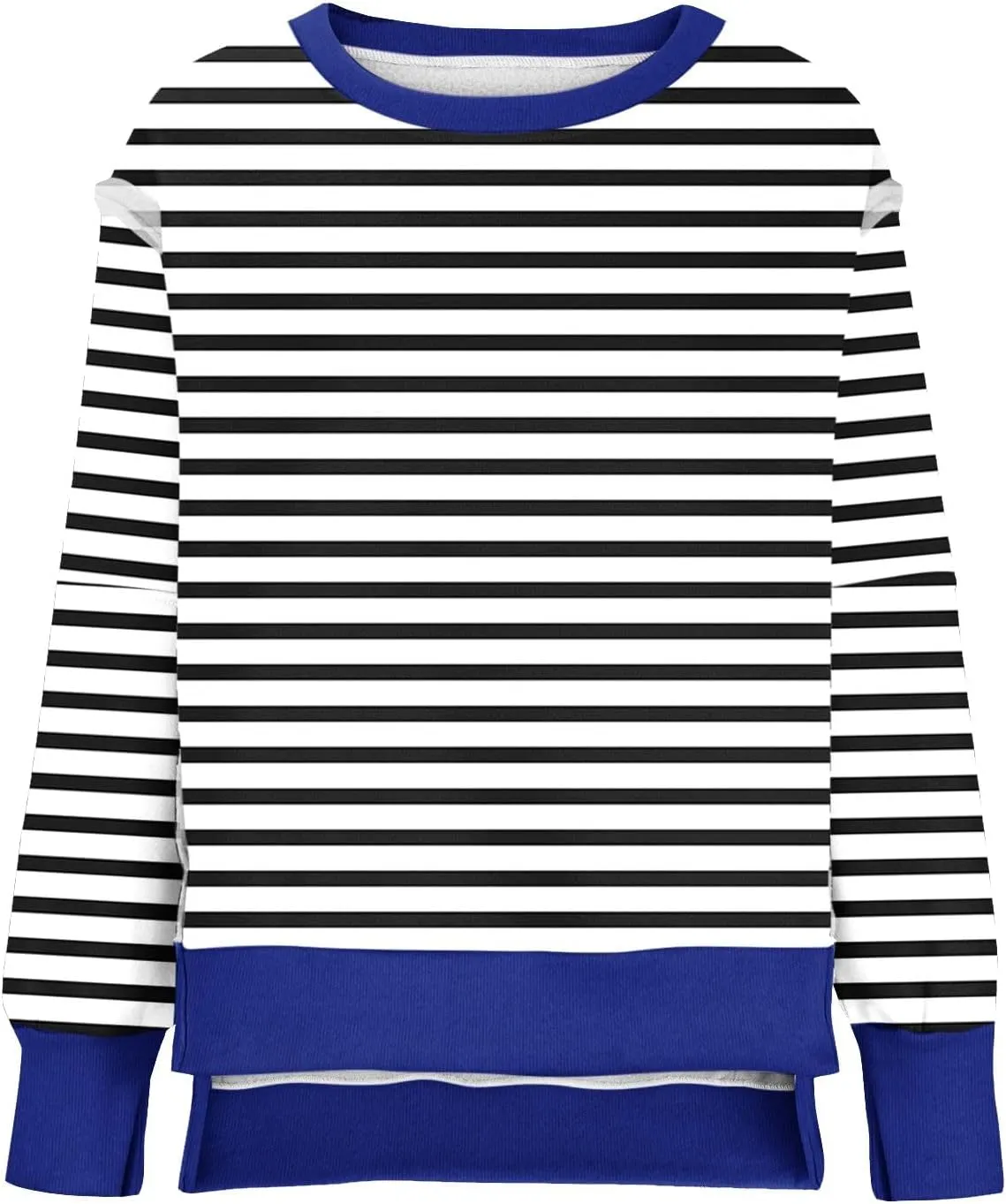 Sweatshirts for Women Striped Oversized Hoodies Long Sleeve Crewneck Fall Outfits Fashion Pullover Tops