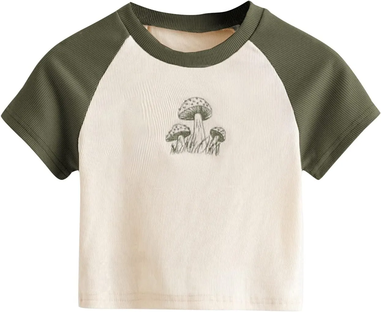 SweatyRocks Women's Graphic Print Round Neck T Shirt Short Sleeve Crop Tee Tops