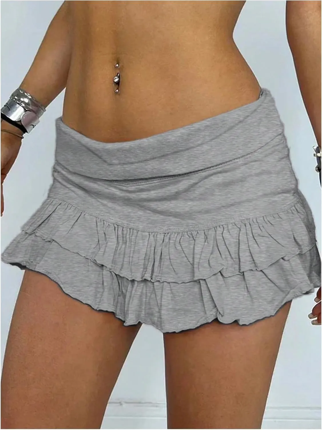 SweatyRocks Women's Layered Ruffle Golf Skorts Skirts Tiered Y2k Flowy Mini Skirts