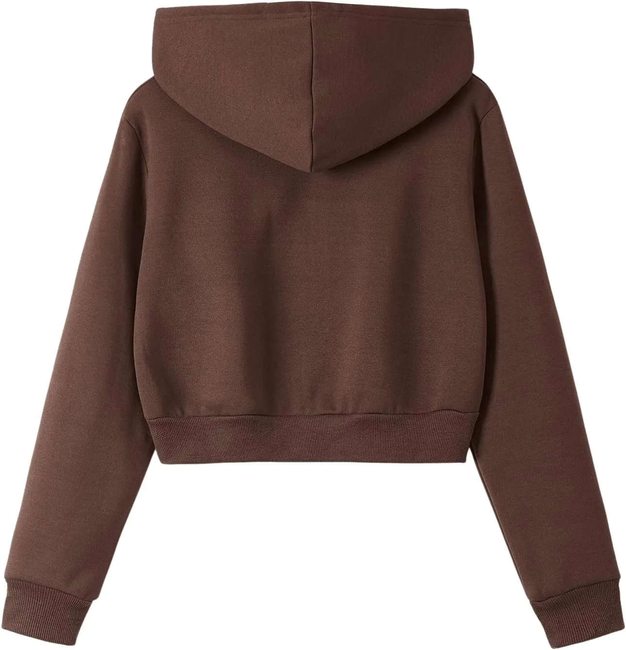 SweatyRocks Women's Long Sleeve Drawstring Full Zip Hooded Jacket Crop Sweatshirt