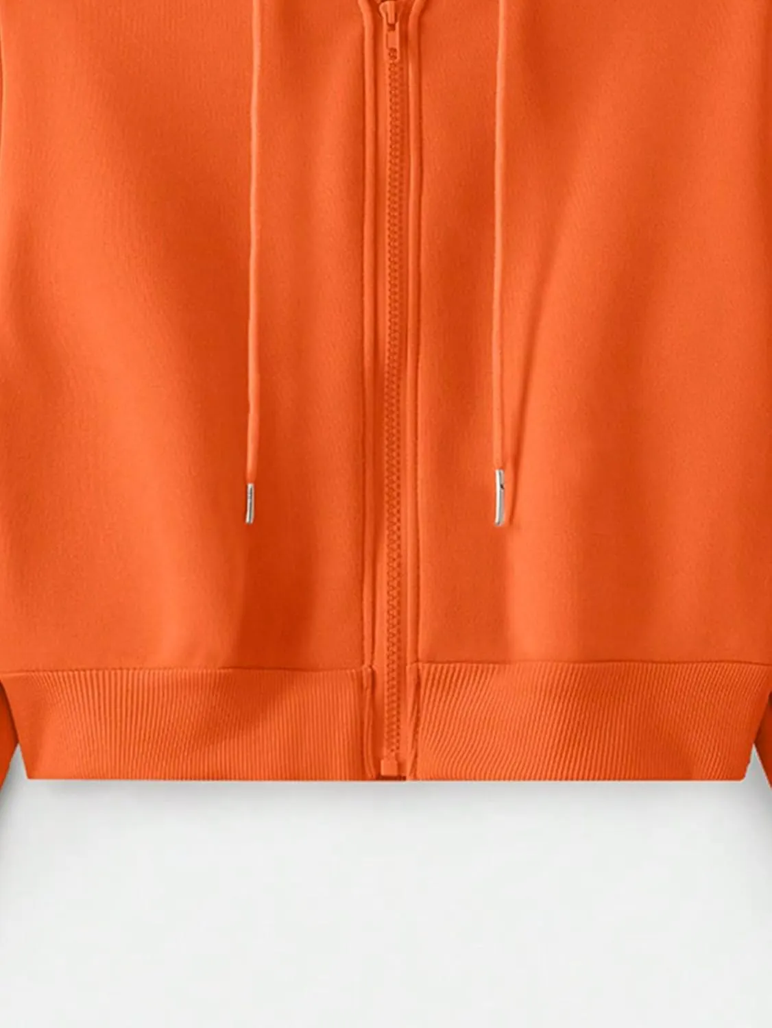 SweatyRocks Women's Long Sleeve Drawstring Full Zip Hooded Jacket Crop Sweatshirt