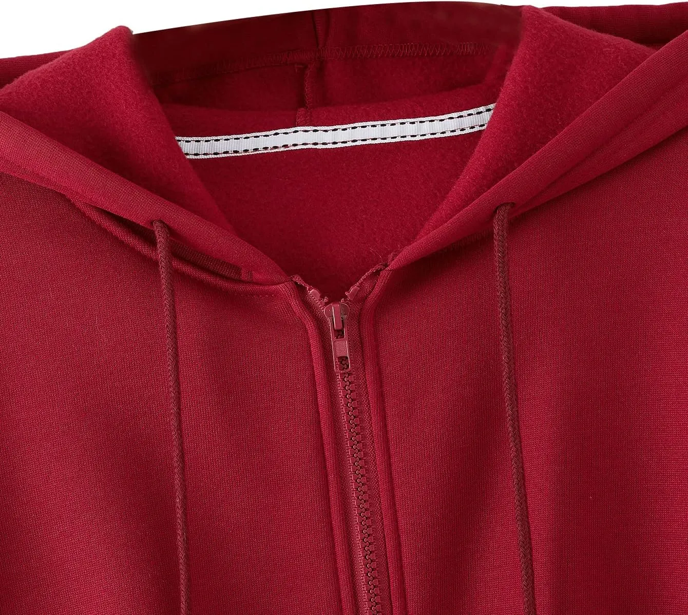 SweatyRocks Women's Long Sleeve Drawstring Full Zip Hooded Jacket Crop Sweatshirt