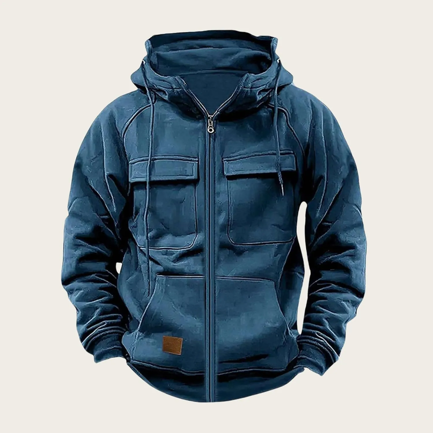 Tactical Sweatshirts Men Hoodies Full Zip Long Sleeve Workout Cargo Pullover Sport Outdoor Winter Jacket with Pocket