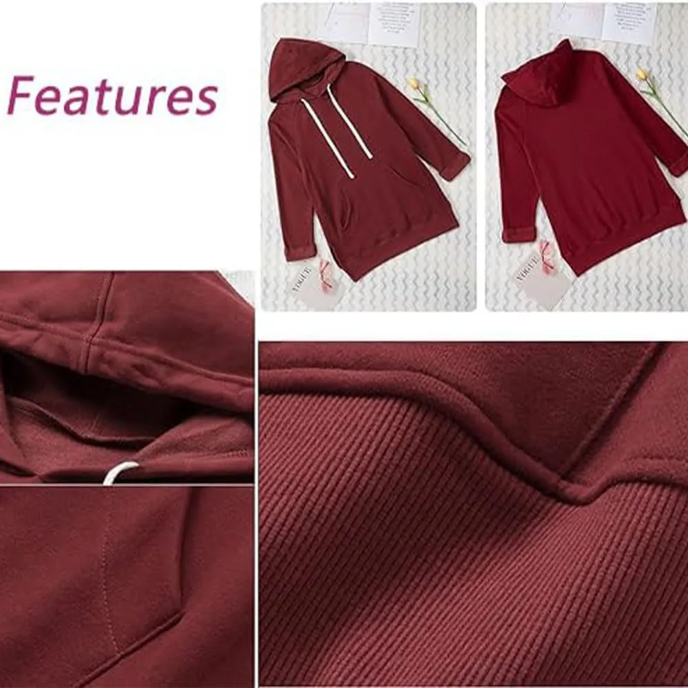 The Warmy Oversized Hoodie, Warmy Hoodies for Women, The Warmy Hoodie, Women's Casual Pullover Long Sleeve Split Hem Dress