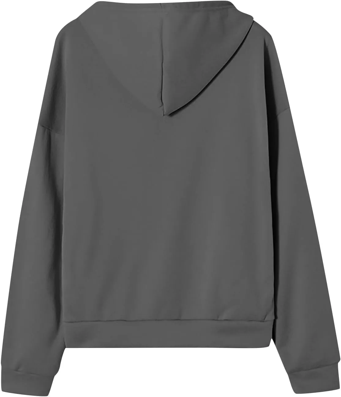 Tops for Women Zip Up Hooded Sweatshirt Ladies Solid Color Long Sleeve Casual Loose Lightweight Jacket with Pockets