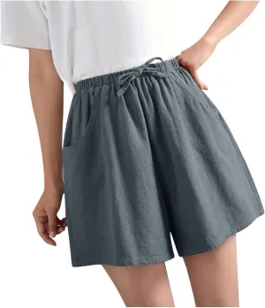 tuduoms Linen Bootcut Lounge Pants for Summer Business Casual Comfy Loose Work Trousers Women High Waist Wide Leg Yoga Pants